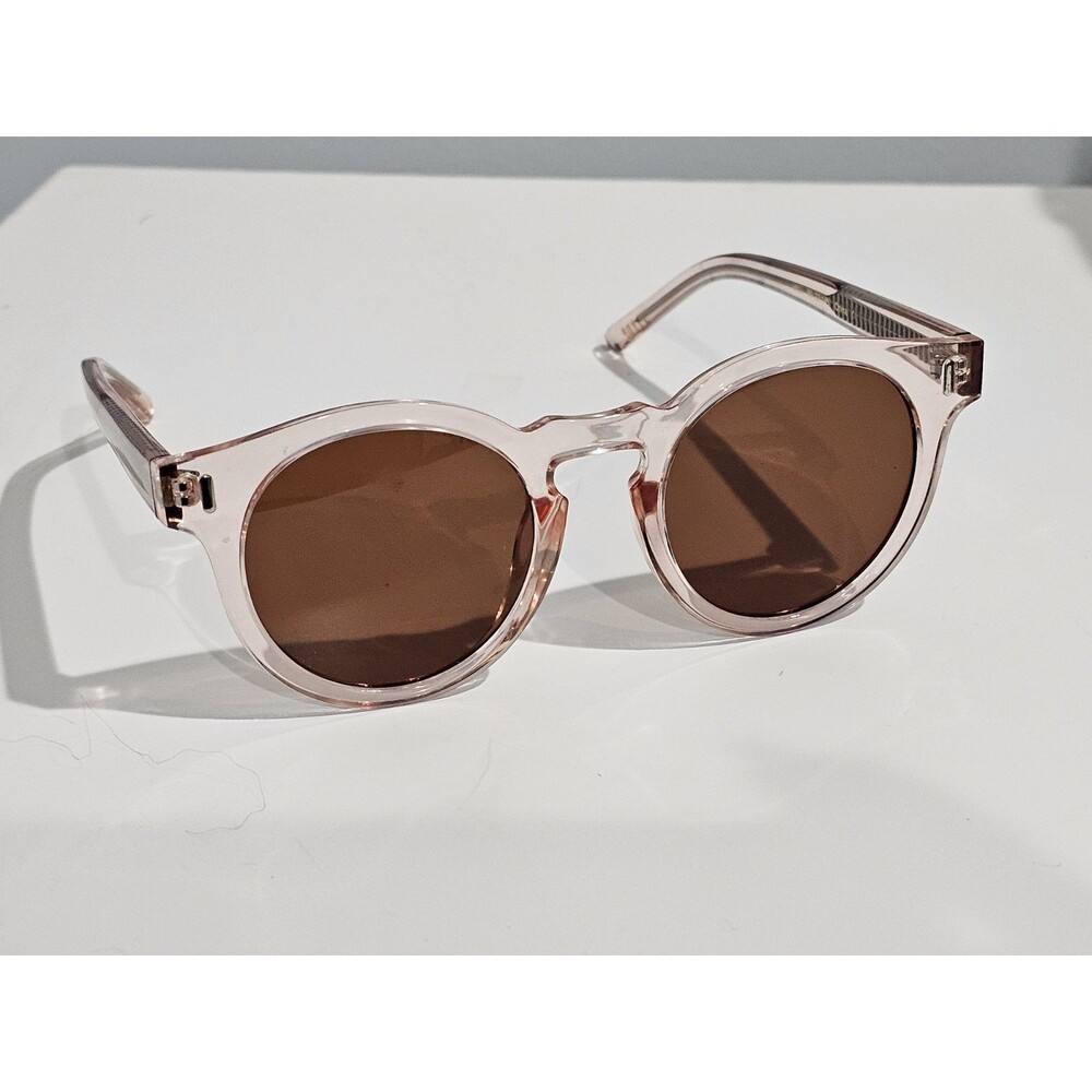 Bonnie & Clyde The Hill Sunglasses Pink Clear Round Horn Rim Frames  50-22-145